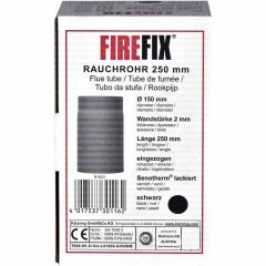 FIREFIX R150/2 Ofenrohr 250mm,Ø150mm,sw Wandstärke 2 mm, schwarz