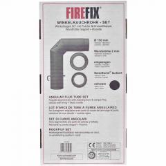 FIREFIX R150/SET Winkelknieset 150mm 3tlg. Farbe: schwarz