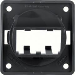 Berker 9455905 Tragplatte für 2 MINI-COM Module schwarz, glänzend Integro Einsätze