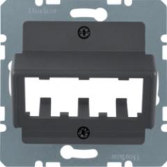 Berker 14271606 Zentralplatte für 3 MINI-COM Module anthrazit matt/samt Zentralplattensystem