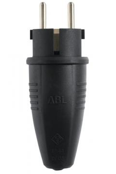 ABL 100000039 Original Stecker SCHUKO & fr-be Gummi (TPE) schwarz IP44 Typ 1506