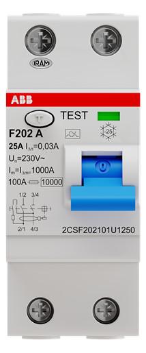 ABB Stotz-Kontakt 2CSF202101U1250 F202A-25/0,03UNV 25/0,03A 2polig FI-Schutzschalter