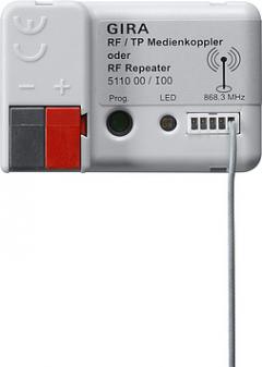 Gira 511000 RF/TP Medienkoppler/RF Repeater KNX
