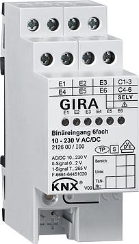 Gira 212600 Binäreing. 6f 10 - 230 V AC/DC KNX REG
