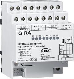 Gira 212800 Binäreing. 8f 12 - 48 V AC/DC pot.frei KNX REG