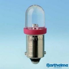 Barthelme 59091211 BR 10x28mm 12V AC/DC Ba9s rot LED-Leuchtmittel