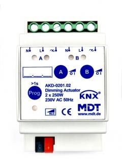 MDT AKD-0201.02 2f. 4TE REG 250W 230VAC Dimmaktor