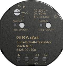 Gira 542500 Funk-Schalt-/Tastaktor Mini 2fach Gira eNet