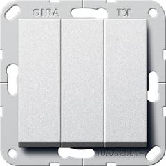 Gira 283026 Wippschalter Ein/Aus 3fach System 55 Farbe Alu