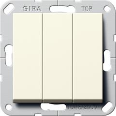 Gira 284401 Taster 3fach Schließer 1-polig System 55 Cremeweiß