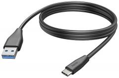 Hama 201597 Ladekabel, USB-C - USB-A, 3 m, schwarz USB-Ladekabel