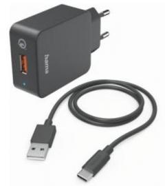 Hama 201625 USB-C, 19,5 W, 1,5 m, schwarz Schnellladegerät