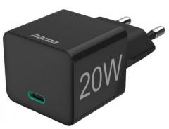 Hama 201649 USB-C, Mini-Ladegerät, 20 W, schwarz Schnellladegerät