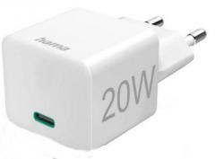 Hama 201650 USB-C, Mini-Ladegerät, 20 W, weiß Schnellladegerät