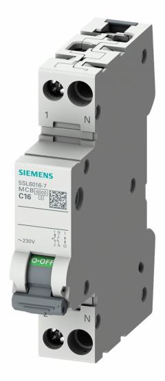 Siemens 5SL6010-6 230V 6KA 1+N-polig 1TE B10 Leitungsschutzschalter