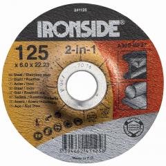 IRONSIDE 241125 Schruppsch.125/6mm Metall gekröpft,Bohrung 22mm