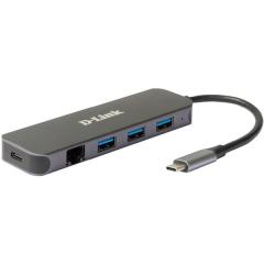 D-Link DUB-2334 5-in-1 USB-C Hub mit Gigabit Ethernet/Po Hub