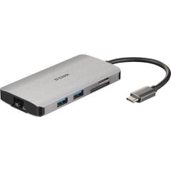 D-Link DUB-M810 USB-C 8-Port USB 3.0 Hub: HDMI, Ethernet Hub