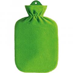 SÄnger 13362 Wärmflasche 2,0L, grün mit Fleecebezug