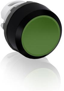 ABB Stotz-Kontakt MP1-10G , Drucktaster-Vorsatz grün, flach-tastend, Frontring Kunststoff schwarz , 1SFA611100R1002