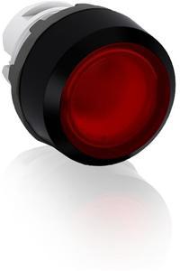 ABB Stotz-Kontakt MP1-11R , Leuchtdrucktaster-Vorsatz rot, flach-tastend, Frontring Kunststoff schwarz , 1SFA611100R1101