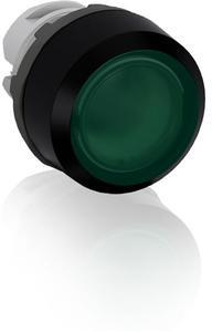 ABB Stotz-Kontakt MP1-11G , Leuchtdrucktaster-Vorsatz grün, flach-tastend, Frontring Kunststoff schwarz , 1SFA611100R1102