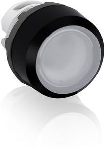 ABB Stotz-Kontakt MP1-11W , Leuchtdrucktaster-Vorsatz weiss, flach-tastend, Frontring Kunststoff schwarz , 1SFA611100R1105