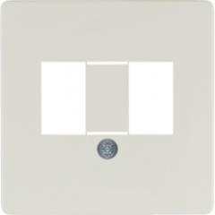 Berker 145802 Zentralplatte mit TAE Ausschnitt weiß, glänzend Zentralplattensystem