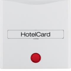 Berker 16408989 Hotelcard-Schaltaufsatz mit Aufdruck undroter Linse polarweiß, glänzend Berker
