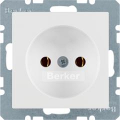 Berker 6161036089 Steckdose ohne Schutzkontakt polarweiß samt Berker Q.1/Q.3