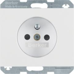 Berker 6768757009 Steckdose mit Schutzkontaktstift polarweiß, glänzend Berker K.1