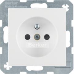 Berker 6768768989 Steckdose mit Schutzkontaktstift polarweiß, glänzend Berker S.1/B.3/B.7
