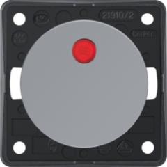 Berker 937522507 Kontroll-Wippschalter mit roter Linse grau, glänzend Integro Flow/Pure