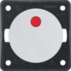 Berker 937522509 Kontroll-Wippschalter mit roter Linse polarweiß, glänzend Integro Flow/Pure