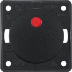 Berker 937522510 Kontroll-Wippschalter mit roter Linse schwarz, glänzend Integro Flow/Pure