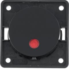 Berker 937622510 Kontroll-Wippschalter 12 V mit roter Linse schwarz, glänzend Integro Flow/Pure