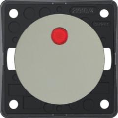 Berker 937622568 Kontroll-Wippschalter 12 V mit roter Linse chrom, matt lackiert Integro Flow/Pur