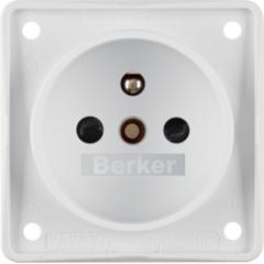 Berker 961952502 Steckdose mit Schutzkontaktstift polarweiß matt Integro Einsätze