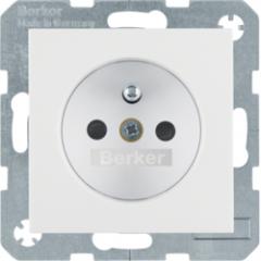 Berker 6768761909 Steckdose mit Schutzkontaktstift polarweiß matt Berker S.1/B.3/B.7