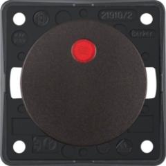 Berker 937522501 Kontroll-Wippschalter mit roter Linse braun, matt Integro Flow/Pure