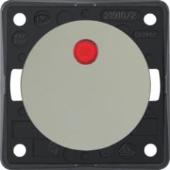 Berker 937522524 Kontroll-Wippschalter mit roter Linse edelstahl, lackiert Integro Flow/Pure