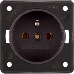 Berker 961852501 Steckdose mit Schutzkontaktstift braun, matt Integro Einsätze