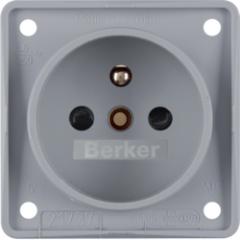 Berker 961952506 Steckdose mit Schutzkontaktstift grau, matt Integro Einsätze