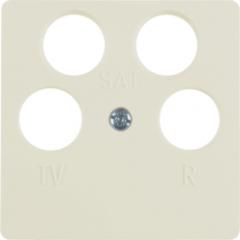 Berker 148402 Zentralplatte für Antennen-Steckdose 4Loch weiß, glänzend Zentralplattensystem