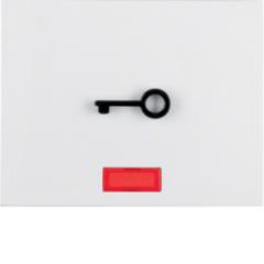 Berker 16517309 Wippe mit roter Linse und abtastbarem Symbol Tür polarweiß, glänzend Berker K.1