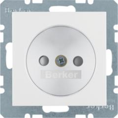 Berker 6167038989 Steckdose ohne Schutzkontakt polarweiß, glänzend Berker S.1/B.3/B.7