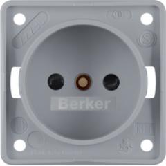 Berker 961942506 Steckdose ohne Schutzkontakt grau, matt Integro Einsätze