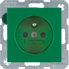 Berker 6765760063 Steckdose mit Schutzkontaktstift grün, matt Berker S.1/B.3/B.7