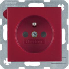 Berker 6768760062 Steckdose mit Schutzkontaktstift rot, matt Berker S.1/B.3/B.7