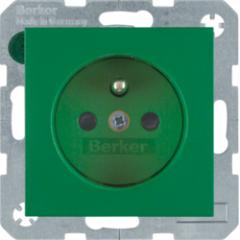 Berker 6768760063 Steckdose mit Schutzkontaktstift grün, matt Berker S.1/B.3/B.7